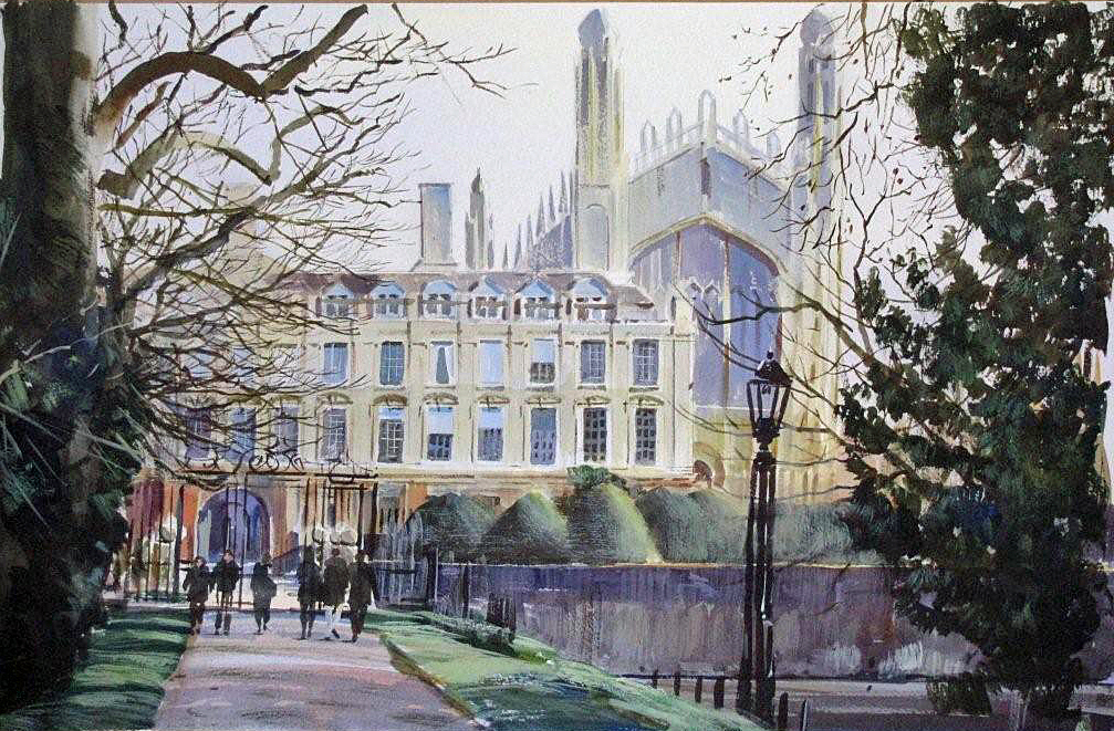 watercolour KIngs College Cambridge