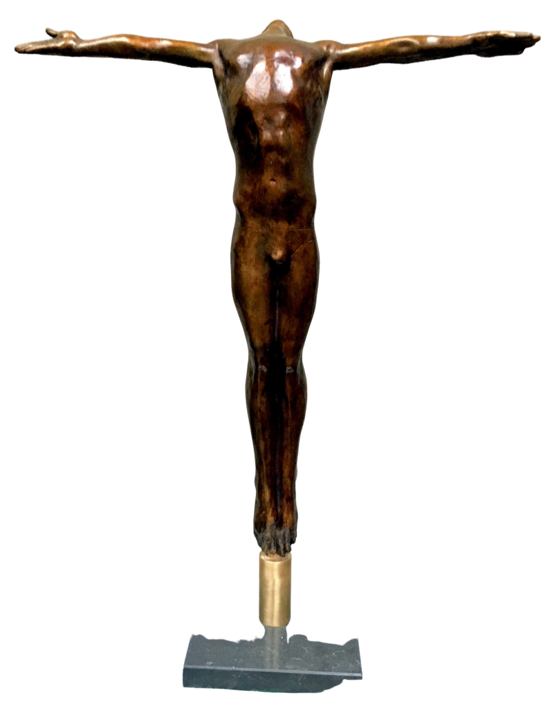 Cross arm diver bronze